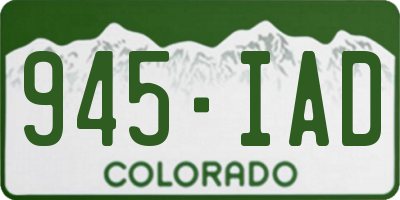 CO license plate 945IAD