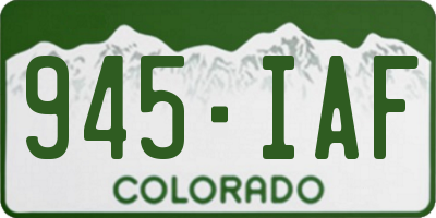 CO license plate 945IAF
