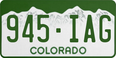 CO license plate 945IAG