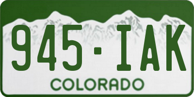 CO license plate 945IAK