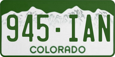 CO license plate 945IAN