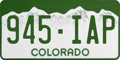 CO license plate 945IAP