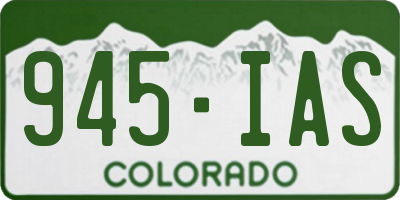 CO license plate 945IAS