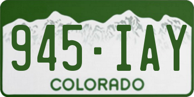 CO license plate 945IAY