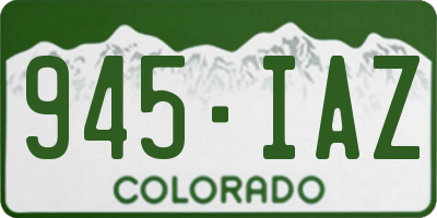 CO license plate 945IAZ