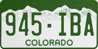 CO license plate 945IBA