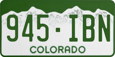 CO license plate 945IBN
