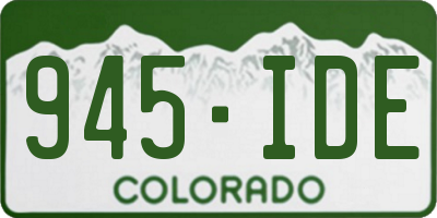 CO license plate 945IDE
