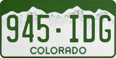 CO license plate 945IDG
