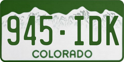 CO license plate 945IDK