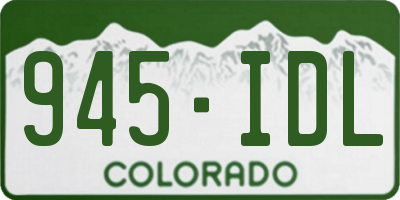 CO license plate 945IDL