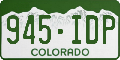 CO license plate 945IDP