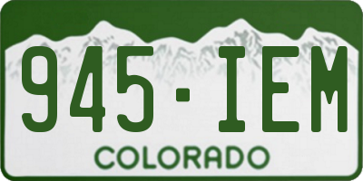 CO license plate 945IEM