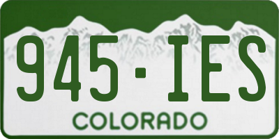 CO license plate 945IES