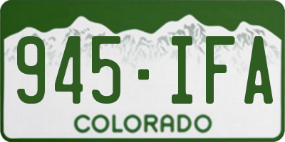 CO license plate 945IFA