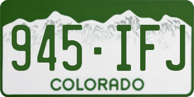 CO license plate 945IFJ