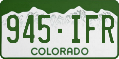 CO license plate 945IFR