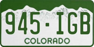 CO license plate 945IGB