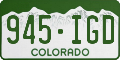 CO license plate 945IGD