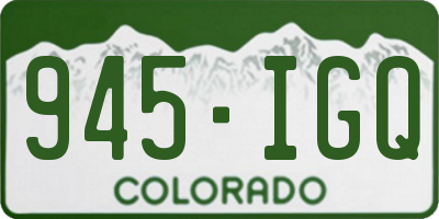 CO license plate 945IGQ