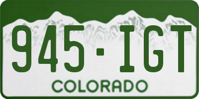 CO license plate 945IGT