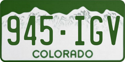 CO license plate 945IGV
