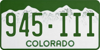 CO license plate 945III