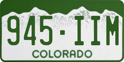 CO license plate 945IIM