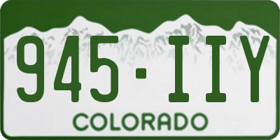 CO license plate 945IIY