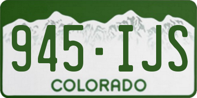 CO license plate 945IJS