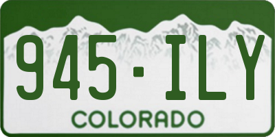 CO license plate 945ILY