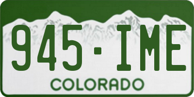 CO license plate 945IME