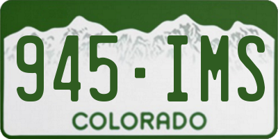 CO license plate 945IMS