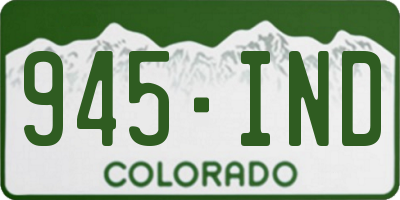 CO license plate 945IND