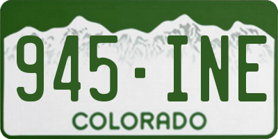 CO license plate 945INE