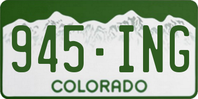 CO license plate 945ING