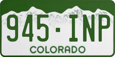 CO license plate 945INP