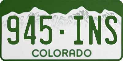 CO license plate 945INS