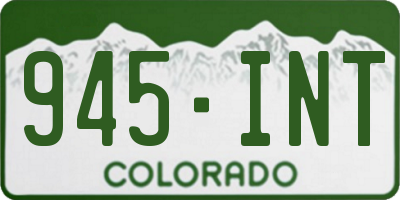 CO license plate 945INT