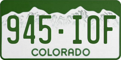 CO license plate 945IOF