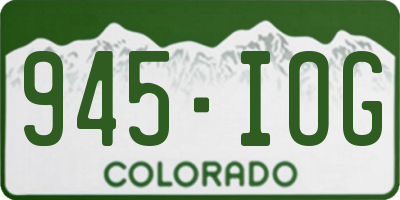 CO license plate 945IOG