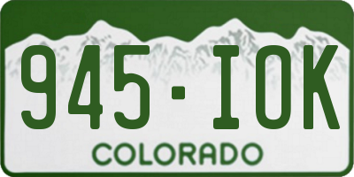CO license plate 945IOK