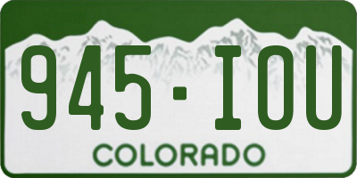 CO license plate 945IOU