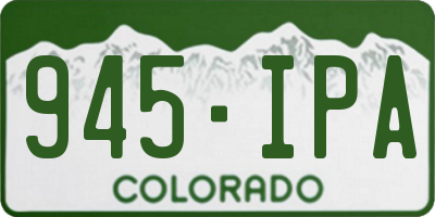 CO license plate 945IPA