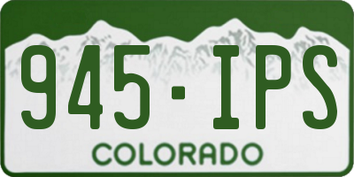 CO license plate 945IPS