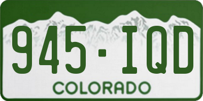 CO license plate 945IQD