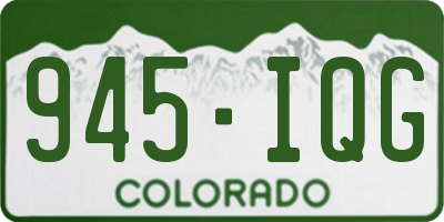CO license plate 945IQG