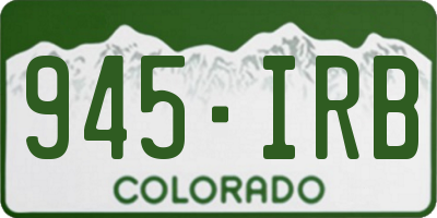 CO license plate 945IRB