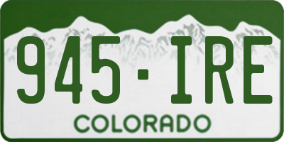 CO license plate 945IRE