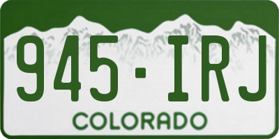 CO license plate 945IRJ